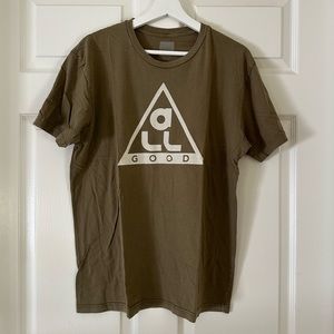 All Good Brand Men’s Soft Graphic Olive / Military Green T-Shirt Top